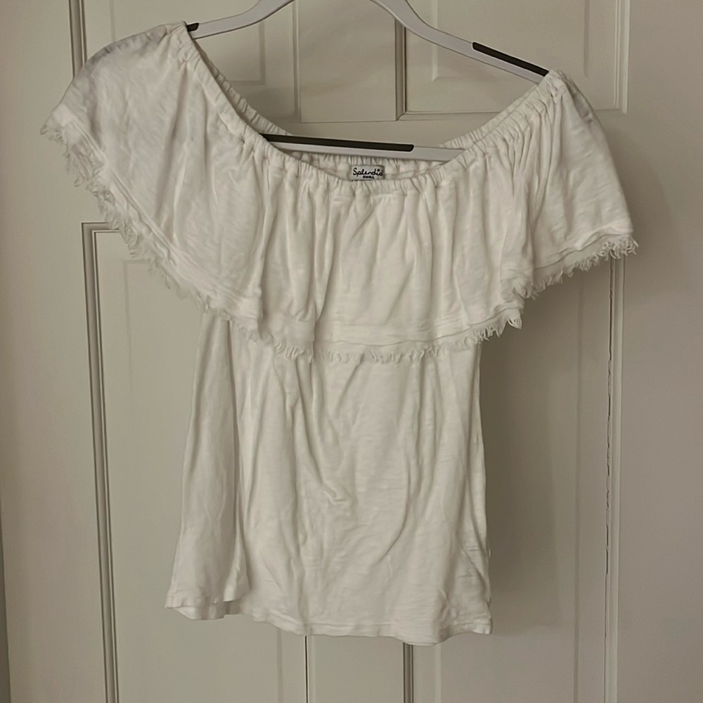Splendid; like new, off the shoulder white cotton top